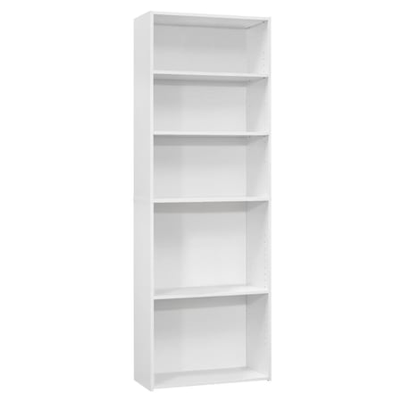 Homeroots 11.75 x 24.75 x 71.25 in. White 5 Shelves Bookcase 355727
